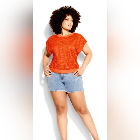 2X HOST PICK!!! Roller Crochet Top - orange soda - Picture 4 of 5